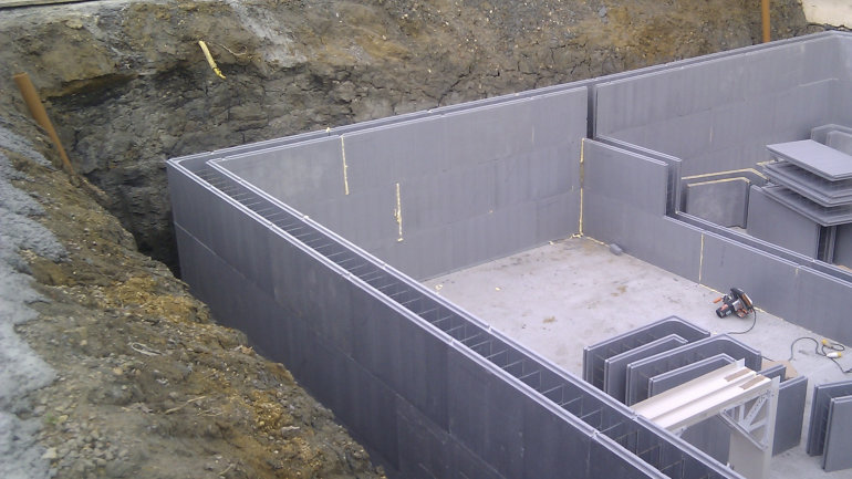 Building a basement using ICF